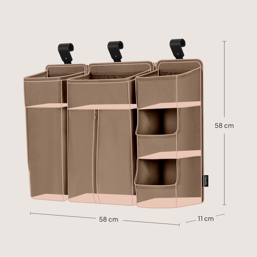 Lionelo - Organizador de berço 3 em 1 SIDEPOCKET Bege