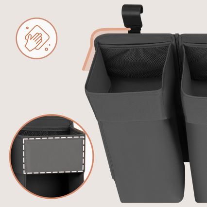 Lionelo - Organizador para berço 3 em 1 SIDEPOCKET Cinza