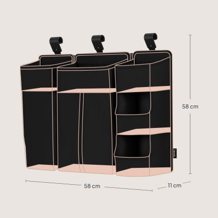 Lionelo - Organizador para berço 3 em 1 SIDEPOCKET Preto