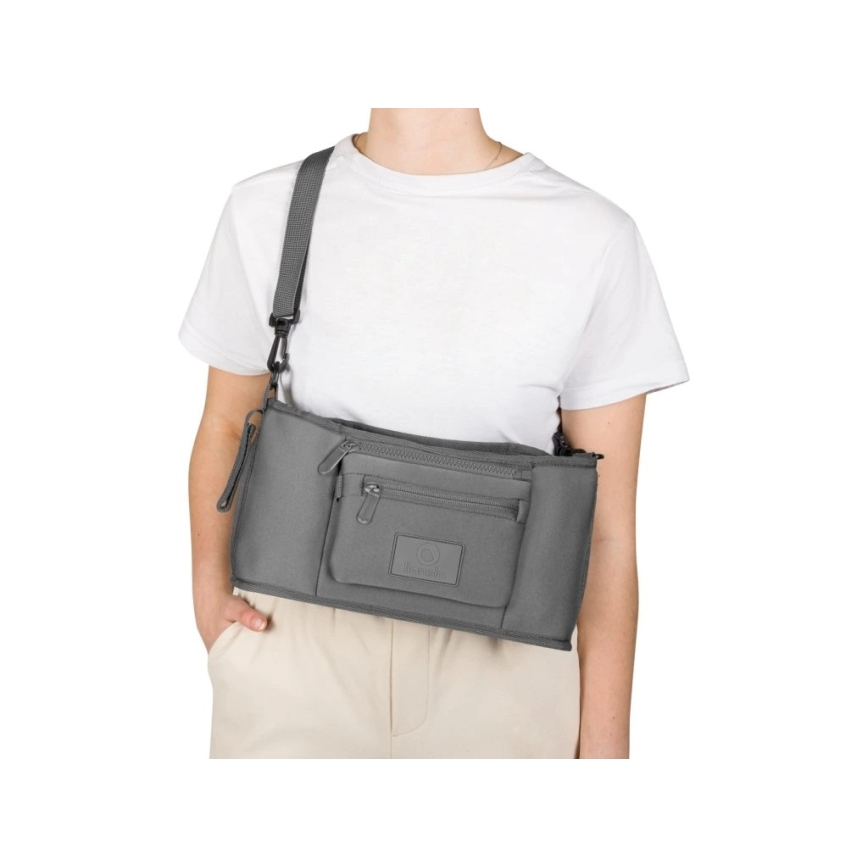 Lionelo - Organizador para carrinho de bebé LITTLE CUBE Pedra Cinzenta