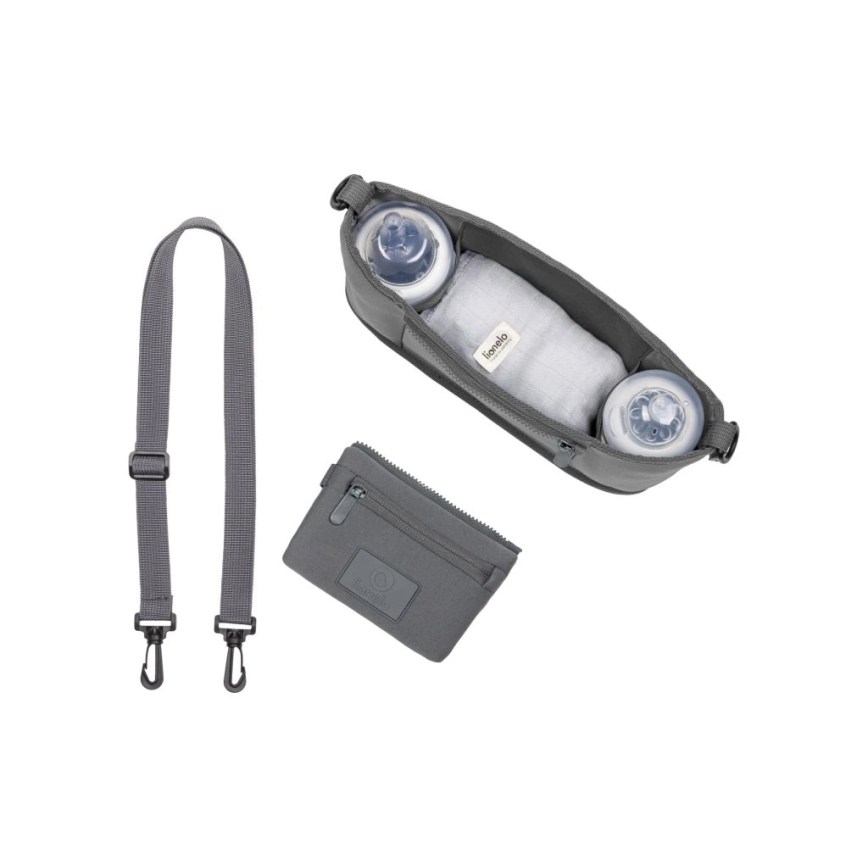 Lionelo - Organizador para carrinho de bebé LITTLE CUBE Pedra Cinzenta