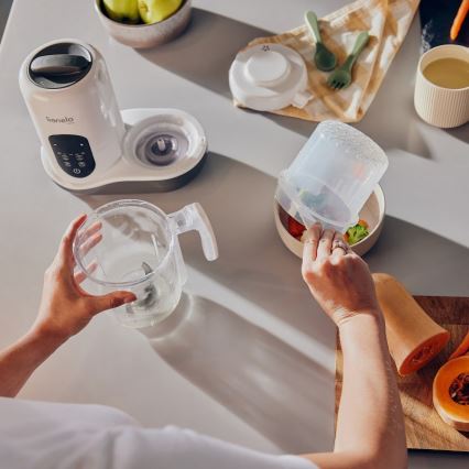 Lionelo - Panela a vapor 5em1 BABYMENU 110W/230V branco/cinzento