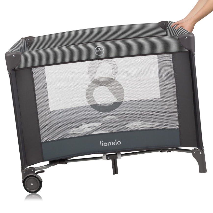 Lionelo - Parque de brincar BONNIE Cinzento Escandinavo