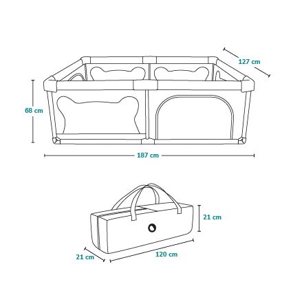 Lionelo - Parque de juegos WILLOW beige