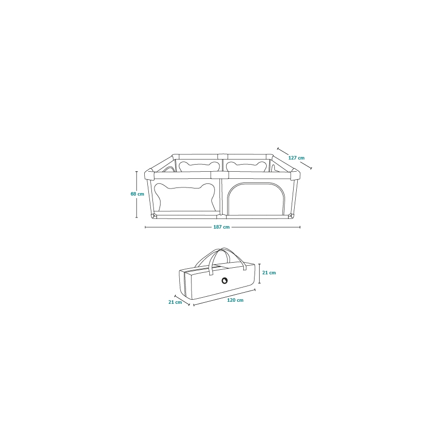 Lionelo - Parque de juegos WILLOW gris