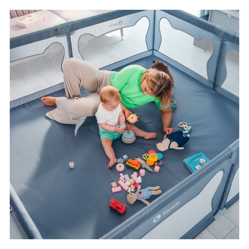 Lionelo - Parque infantil WILLOW XL cinzento