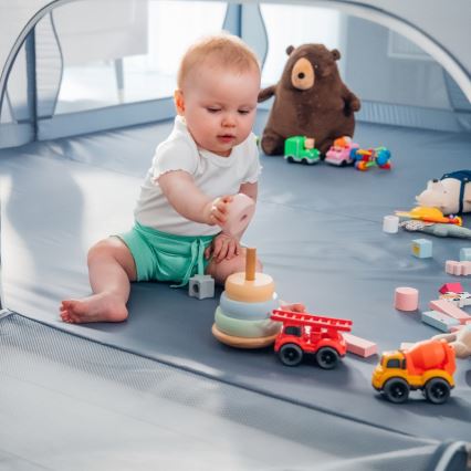 Lionelo - Parque infantil WILLOW XL cinzento