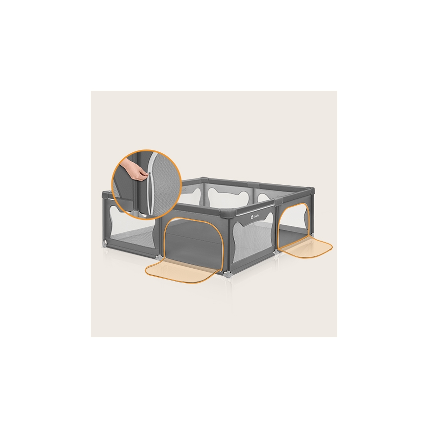 Lionelo - Parque infantil WILLOW XL cinzento