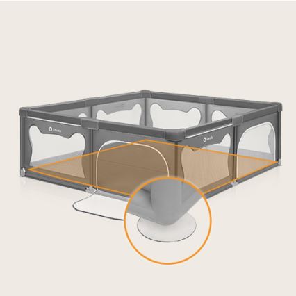 Lionelo - Parque infantil WILLOW XL cinzento