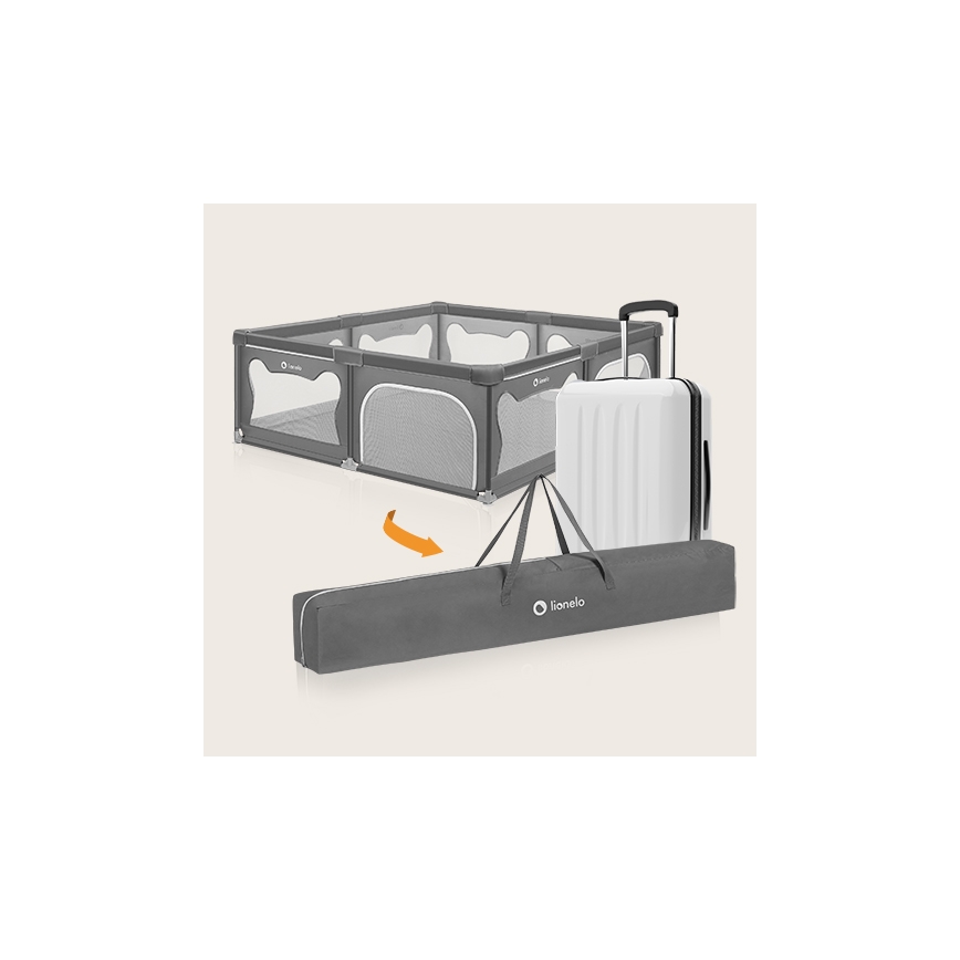 Lionelo - Parque infantil WILLOW XL cinzento