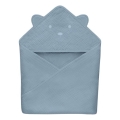 Lionelo - Toalha com capuz para bebé MUSLIN HOODED TOWEL Céu Cinzento