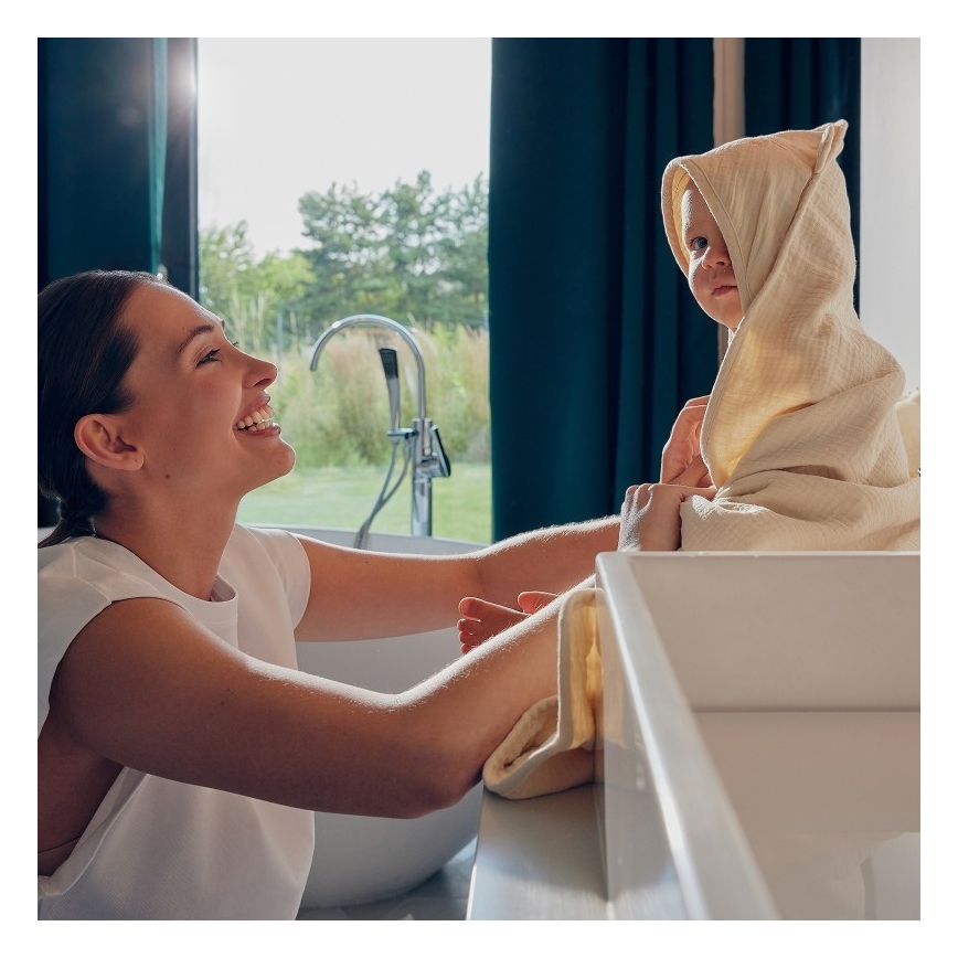 Lionelo - Toalha de banho infantil com capuz MUSLIN HOODED TOWEL Bege Cappuccino