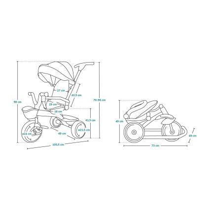 Lionelo - Triciclo infantil TRIS cinzento