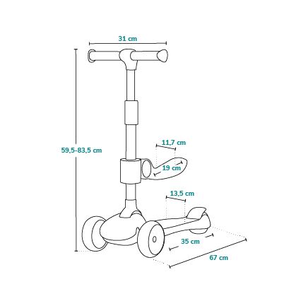 Lionelo - Trotinete infantil 2 em 1 FRANKY branco/bege