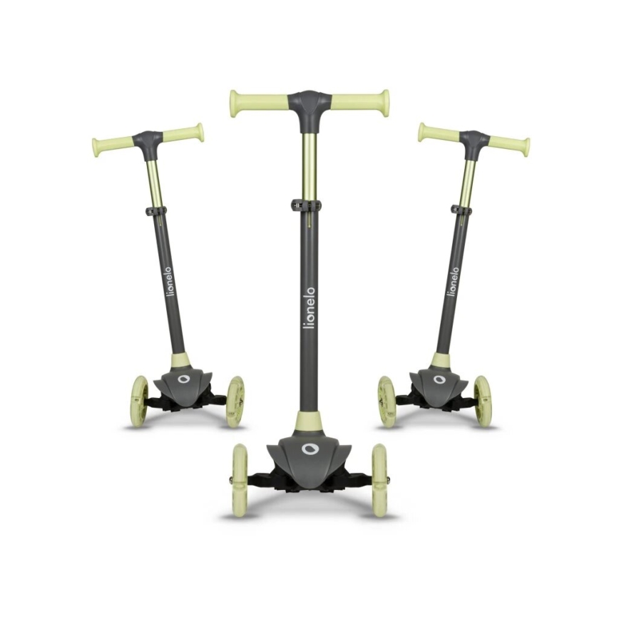 Lionelo - Trotinete infantil JESSY 3xAA cinzento/verde