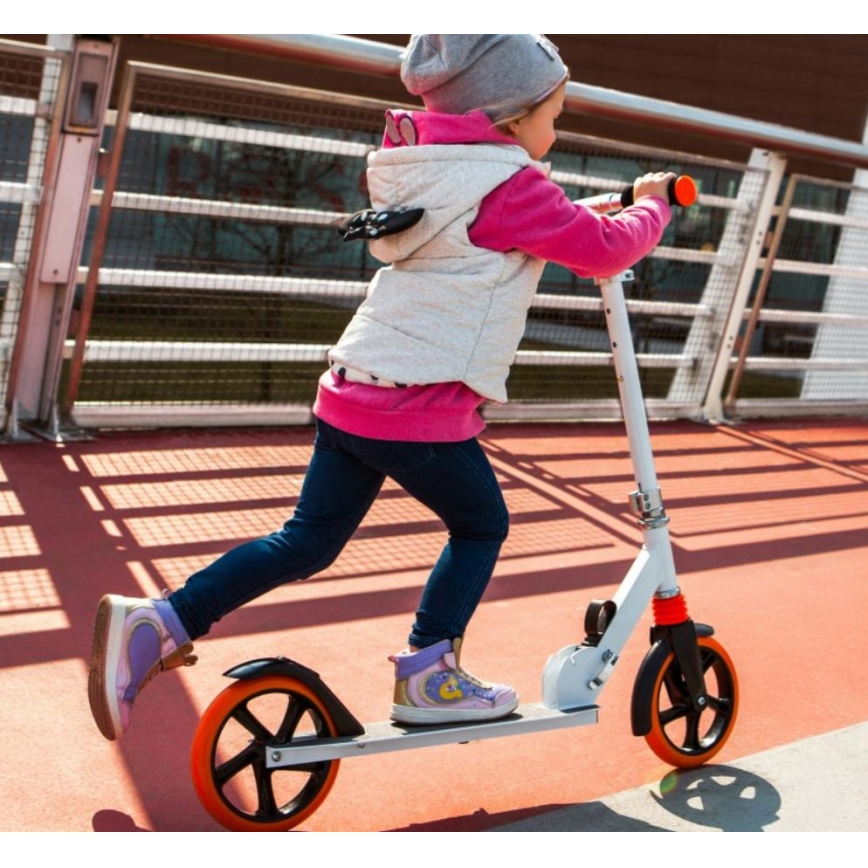 Lionelo - Trotinete infantil LUCA branco/laranja
