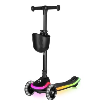 Lionelo - Trotinete infantil MEY 3xAAA Preto Ônix