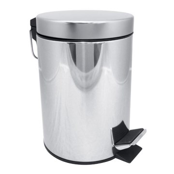 Lixeira 17 x 25,5 cm, aço inoxidável/prateada