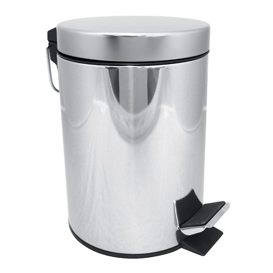 Lixeira 17 x 25,5 cm, aço inoxidável/prateada