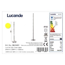 Lucande - Candeeiro de chão LED com regulação MARGEAU 7xLED/4,7W/230V