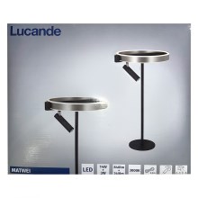 Lucande - Candeeiro de chão LED com regulação MATWEI LED/14W/230V + LED/3W/230V