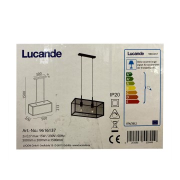 Lucande - Candelabro suspenso BEYZA 2xE27/15W/230