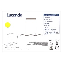 Lucande - Candelabro suspenso LED com regulação BRAMA LED/42W/230V