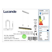 Lucande - Candelabro suspenso LED com regulação LIO 5xLED/5W/230V