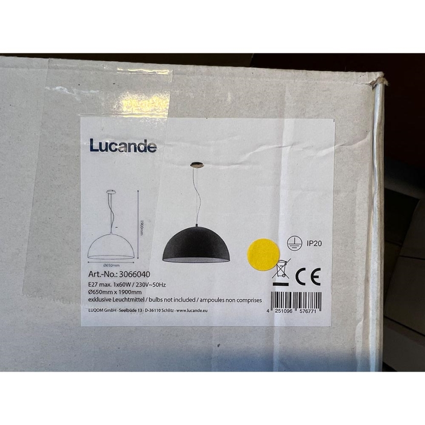 Lucande - Candelabro suspenso MALEO 1xE27/60W/230V