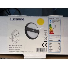 Lucande - Iluminação de parede exterior LED com sensor GYLFI LED/8,6W/230V