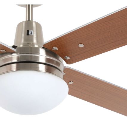 Lucci Air 210334 - Ventilador de teto AIRFUSION QUEST 1xE27/60W/230V madeira/cromado fosco + comando à distância