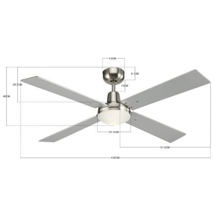 Lucci Air 210334 - Ventilador de teto AIRFUSION QUEST 1xE27/60W/230V madeira/cromado fosco + comando à distância