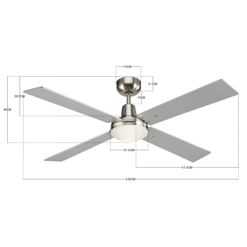Lucci Air 210334 - Ventilador de teto AIRFUSION QUEST 1xE27/60W/230V madeira/cromado fosco + comando à distância