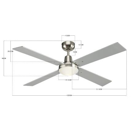 Lucci Air 210334 - Ventilador de teto AIRFUSION QUEST 1xE27/60W/230V madeira/cromado fosco + comando à distância