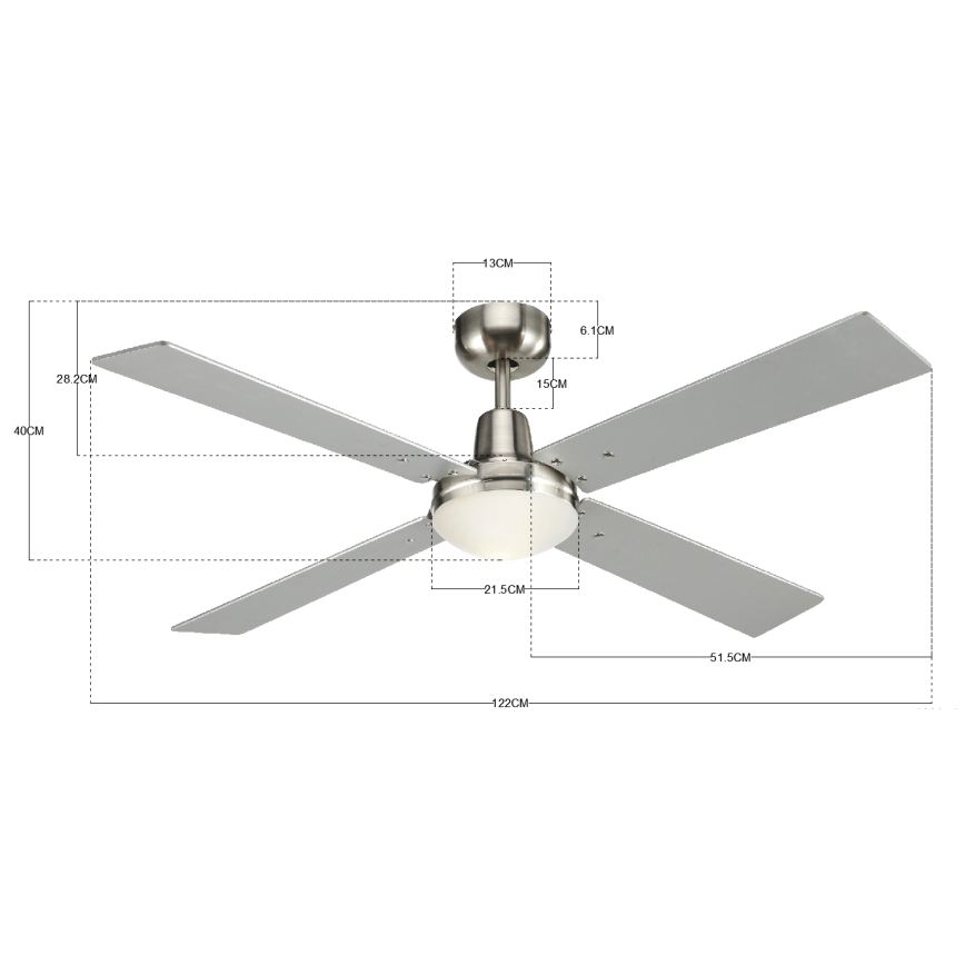 Lucci Air 210334 - Ventilador de teto AIRFUSION QUEST 1xE27/60W/230V madeira/cromado fosco + comando à distância