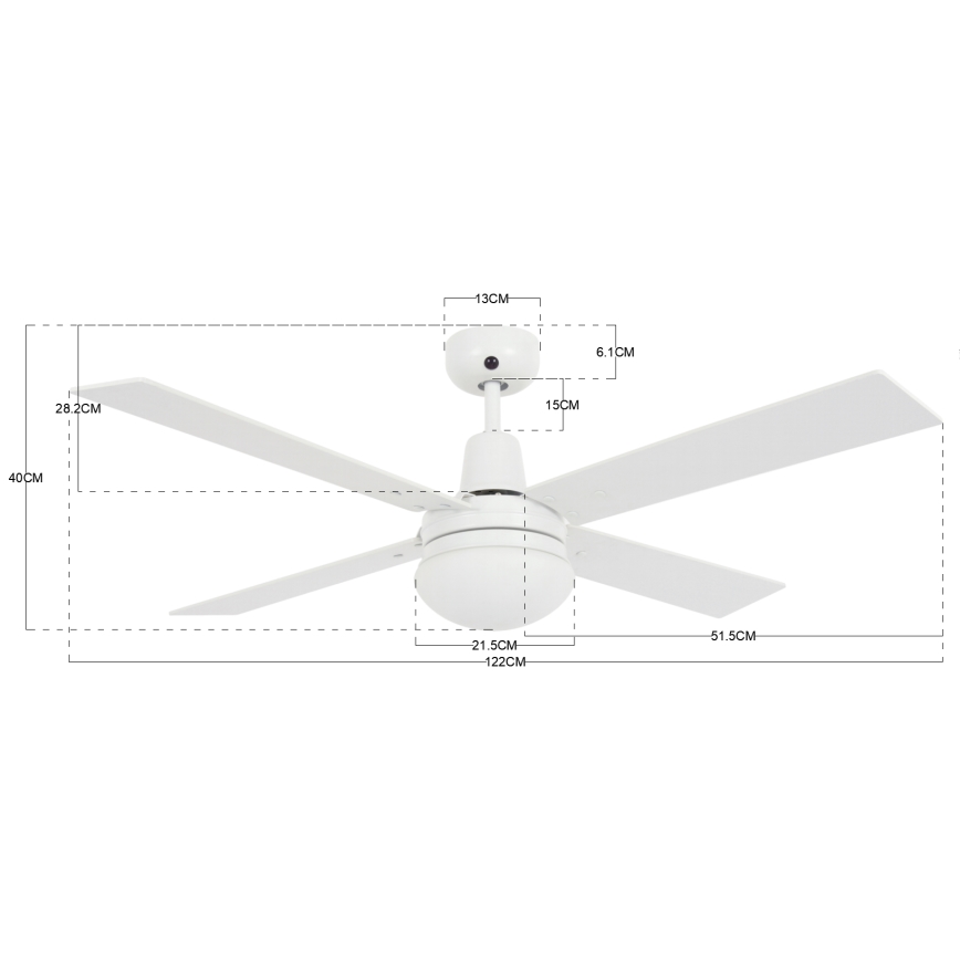 Lucci Air 210339 - Ventilador de teto AIRFUSION QUEST 1xE27/60W/230V branco/madeira + controlo remoto