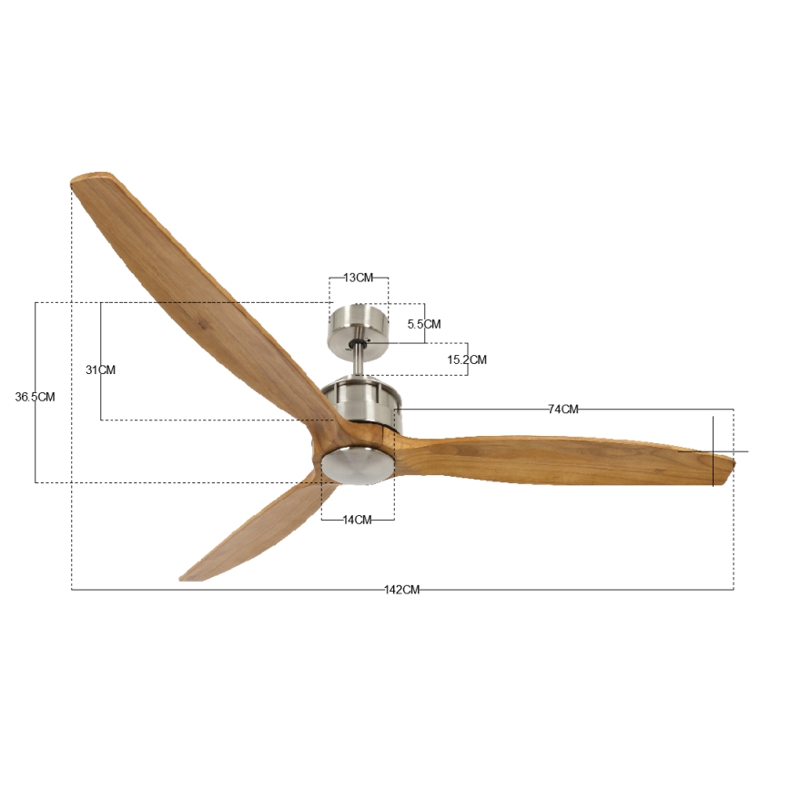 Lucci air 210506 - Ventilador de teto AIRFUSION AKMANI paulownia/marrom + controlo remoto