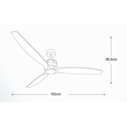 Lucci air 210507 - Ventilador de teto AIRFUSION AKMANI em paulownia/preto + controlo remoto