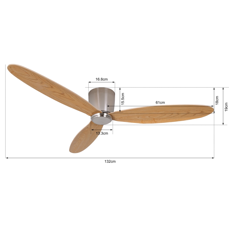 Lucci air 210519 - Ventilador de teto AIRFUSION RADAR cromo brilhante/madeira + controlo remoto