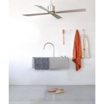 Lucci Air 210520 - Ventilador de teto AIRFUSION CLIMATE madeira/cromado fosco + controlo remoto