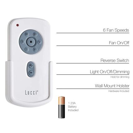 Lucci Air 21052TRS - Comando à distância para ventiladores CLIMATE, RADAR, FRASER 1x pilha 23A