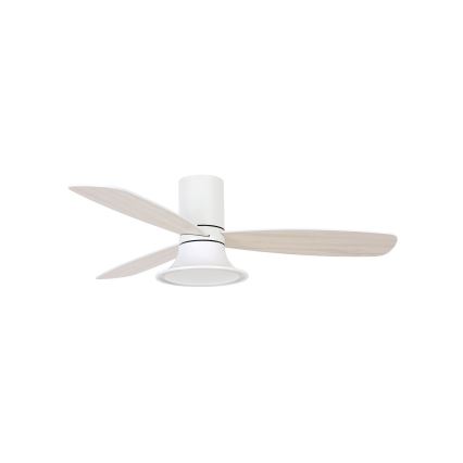Lucci Air 210661 - Ventilador de teto LED regulável FLUSSO 1xGX53/18W/230V madeira/branco + comando à distância