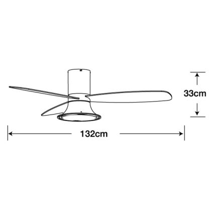 Lucci Air 210661 - Ventilador de teto LED regulável FLUSSO 1xGX53/18W/230V madeira/branco + comando à distância