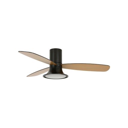 Lucci Air 210662 - Ventilador de teto LED regulável FLUSSO 1xGX53/18W/230V madeira/preto + controlo remoto
