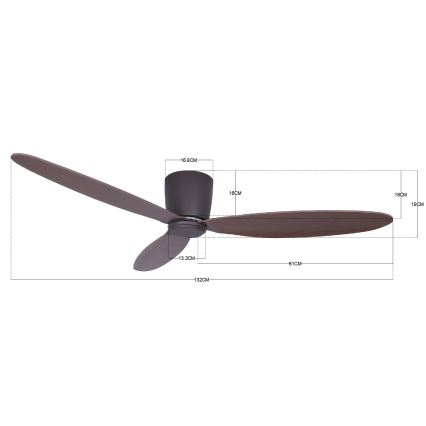 Lucci air 212883 - Ventilador de teto AIRFUSION RADAR madeira/marrom + controlo remoto