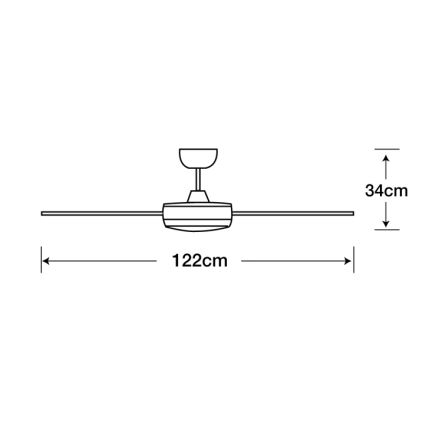 Lucci air 212899 - Ventilador de teto LED regulável MOONAH 1xGX53/21W/230V preto + comando à distância