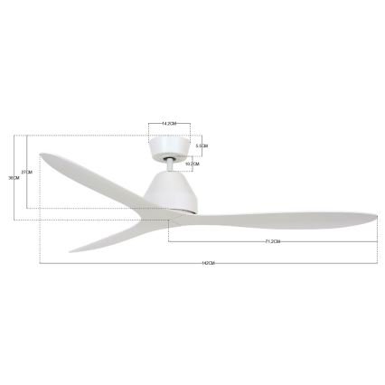 Lucci air 213040 - Ventilador de teto WHITEHAVEN branco + controlo remoto