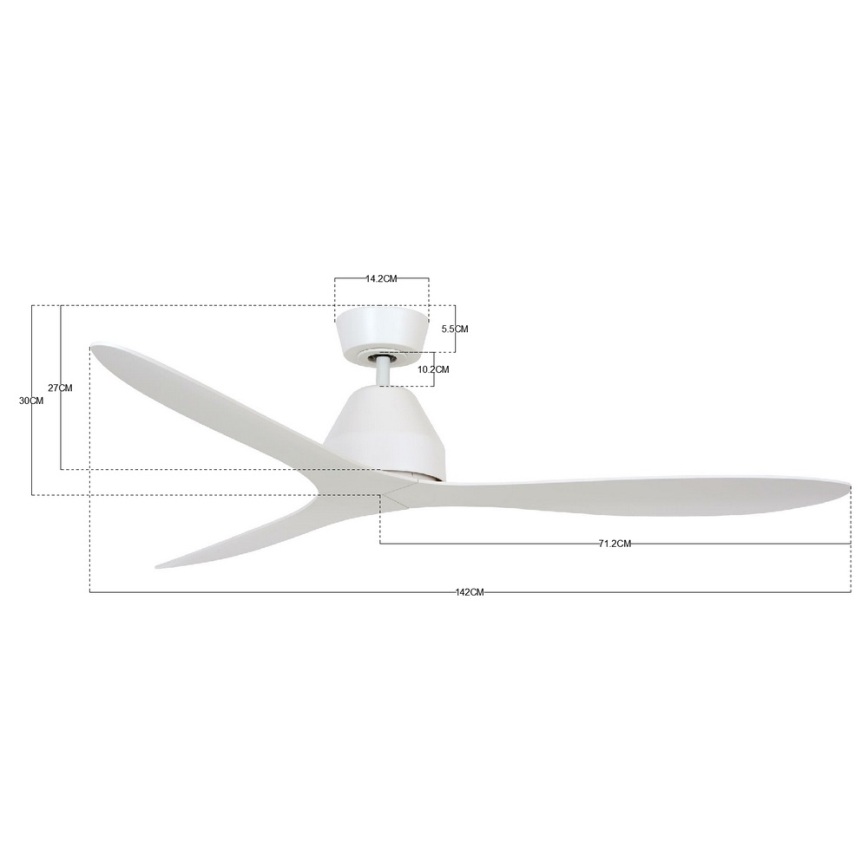 Lucci air 213040 - Ventilador de teto WHITEHAVEN branco + controlo remoto