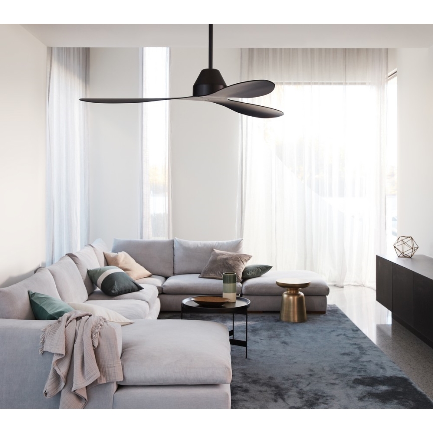 Lucci Air 213041 - Ventilador de teto WHITEHAVEN preto + controlo remoto