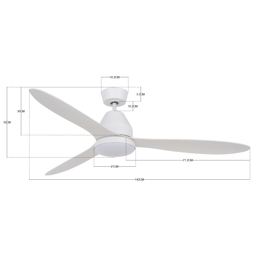 Lucci air 213043 - Ventilador de teto LED WHITEHAVEN GX53/17W/230V branco + controlo remoto